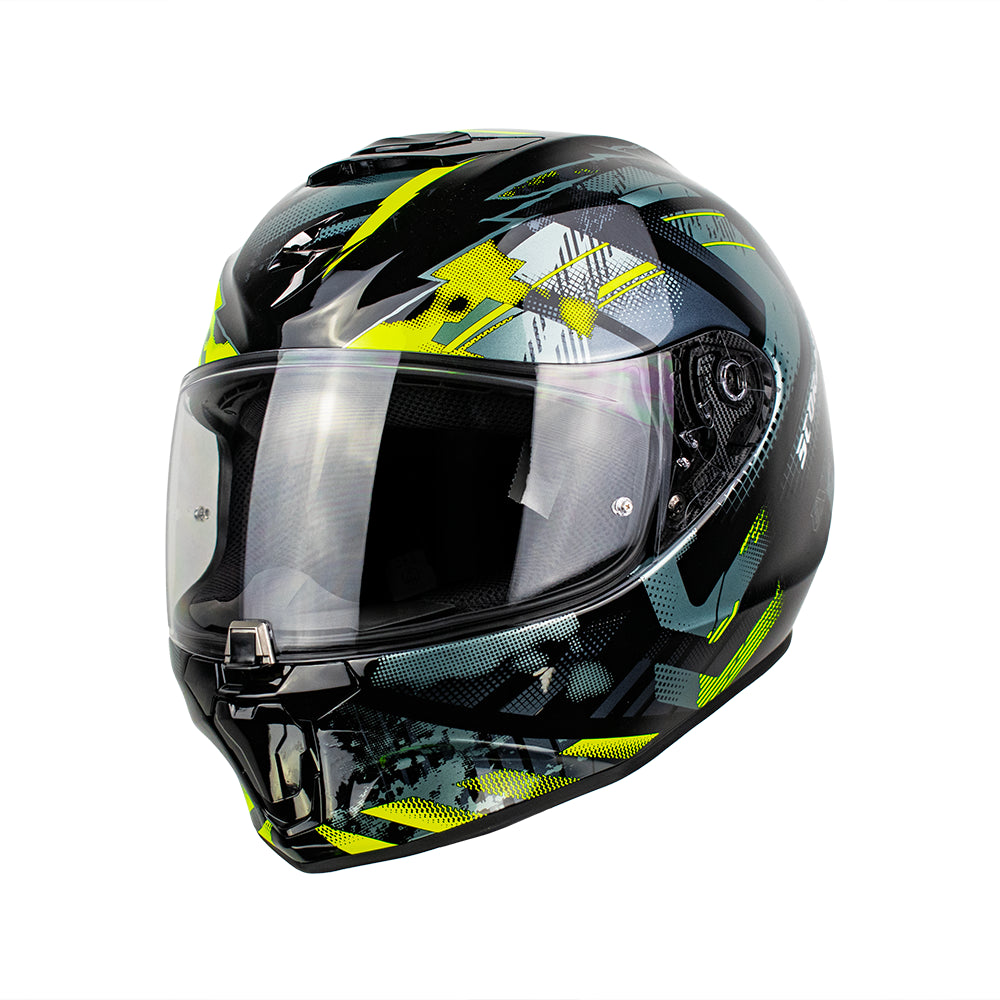 CASCO SCORPION EXO-391 CLUTTER BLACK-NEON YELLOW SKU: 139-480-141-0#