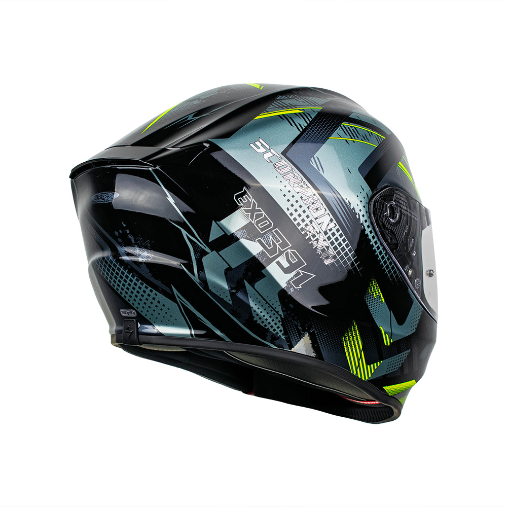 CASCO SCORPION EXO-391 CLUTTER BLACK-NEON YELLOW SKU: 139-480-141-0#