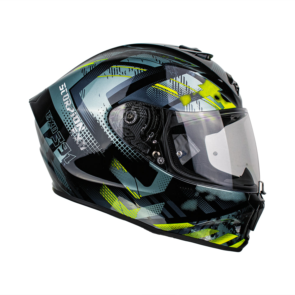 CASCO SCORPION EXO-391 CLUTTER BLACK-NEON YELLOW SKU: 139-480-141-0#