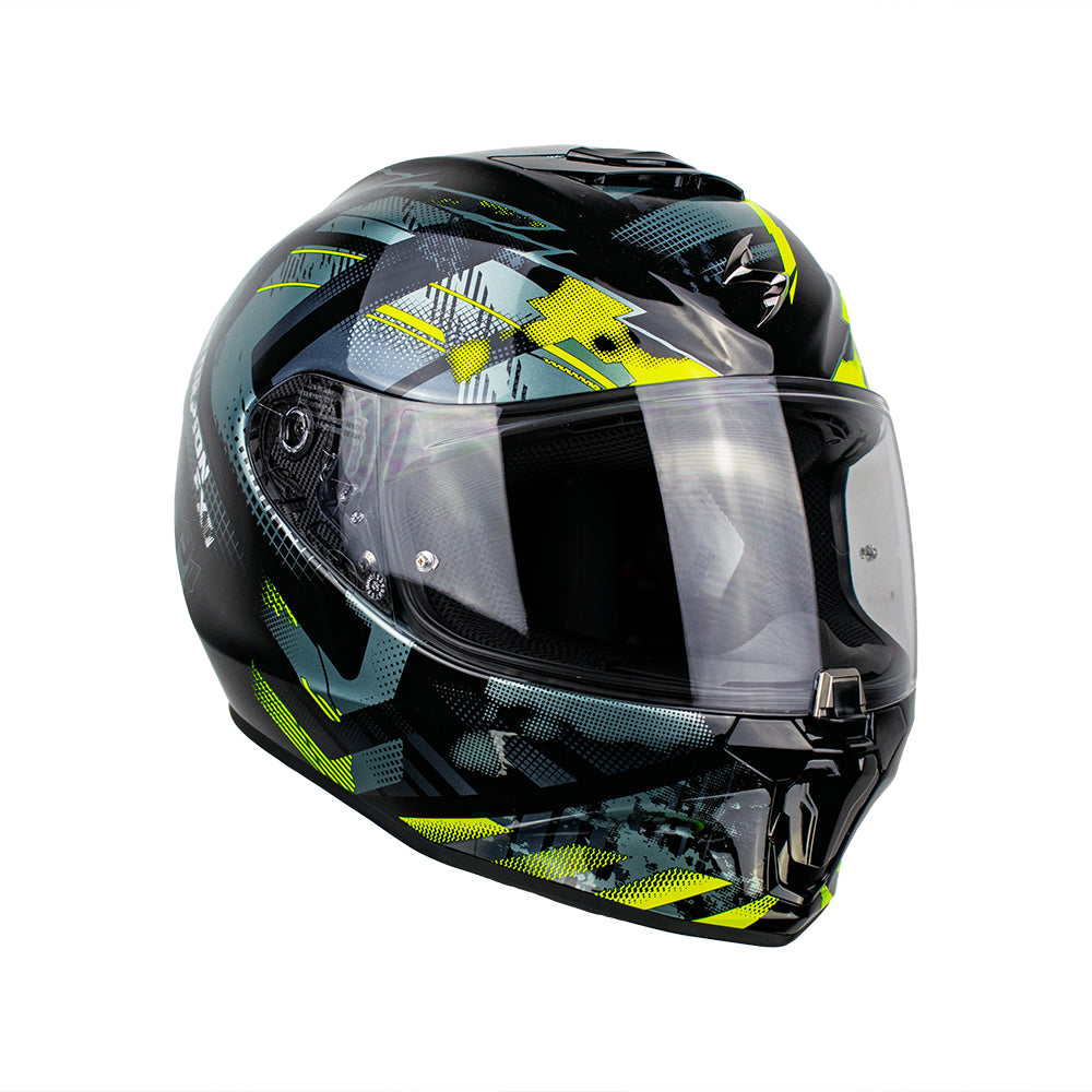 CASCO SCORPION EXO-391 CLUTTER BLACK-NEON YELLOW SKU: 139-480-141-0#