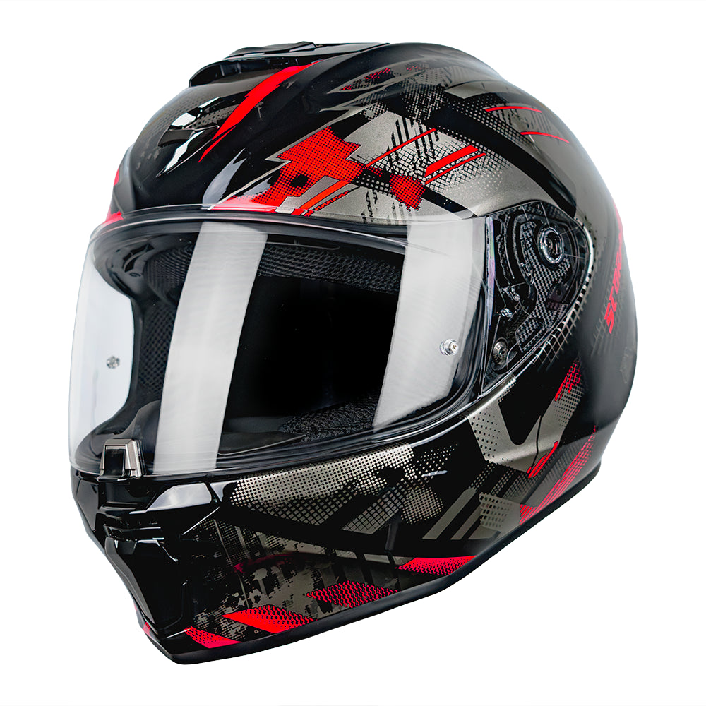 CASCO SCORPION EXO-391 CLUTTER BLACK - RED SKU: 139-480-24-0#