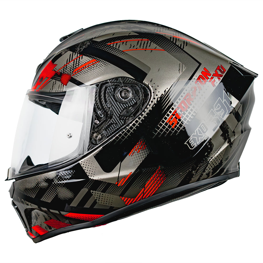 CASCO SCORPION EXO-391 CLUTTER BLACK - RED SKU: 139-480-24-0#
