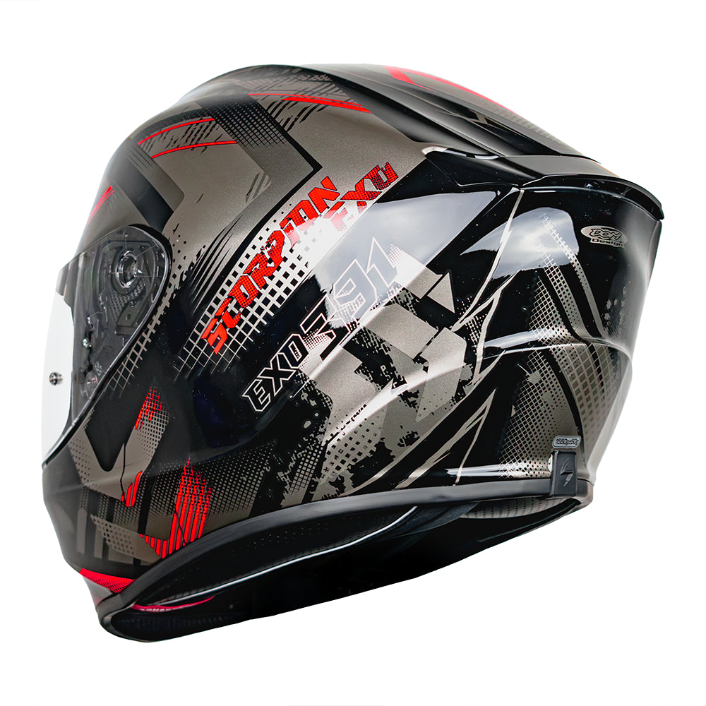 CASCO SCORPION EXO-391 CLUTTER BLACK - RED SKU: 139-480-24-0#