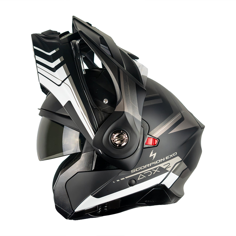 CASCO SCORPION EXO ADX-2 LEWIS MATT BLACK - SILVER SKU: 89-504-159-0#