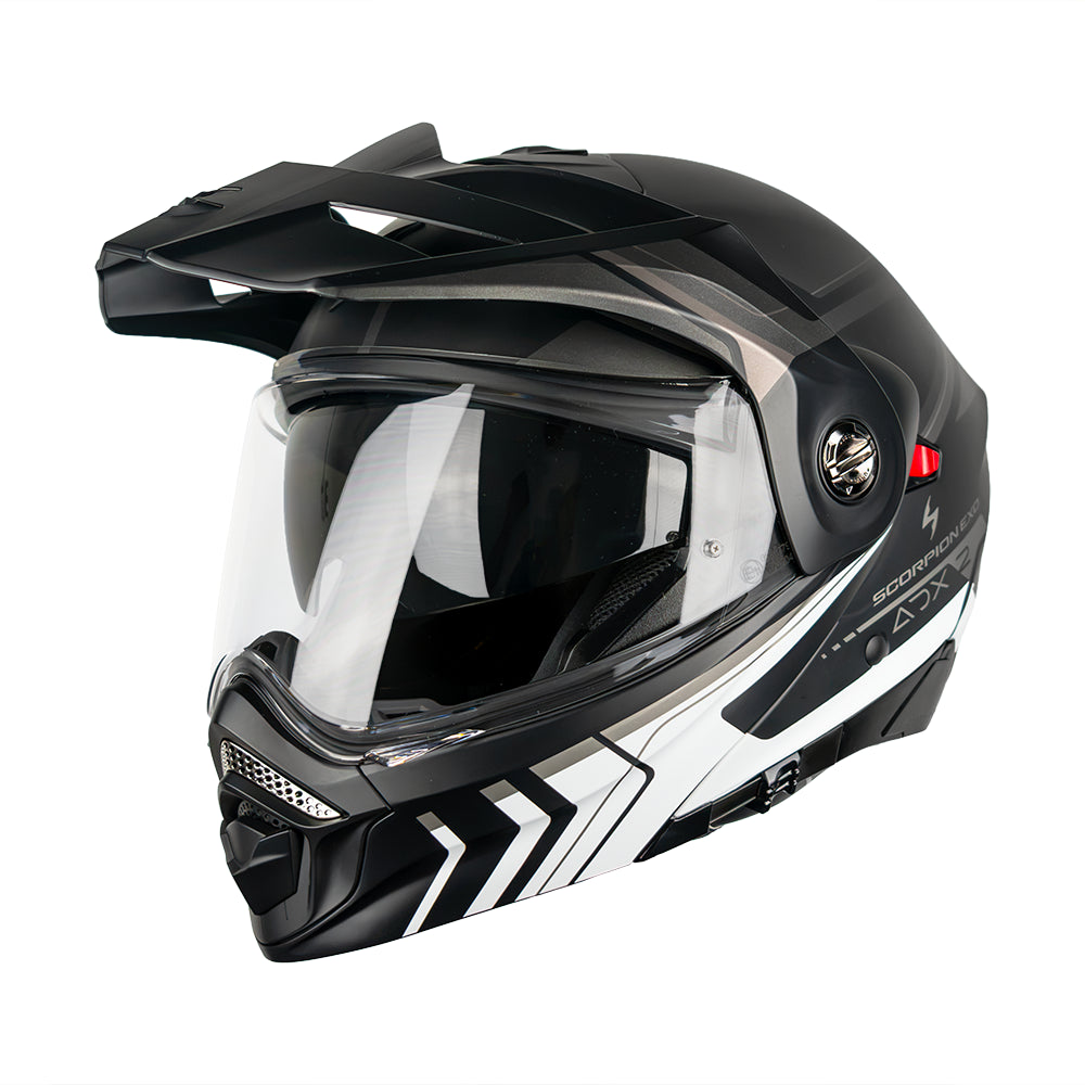 CASCO SCORPION EXO ADX-2 LEWIS MATT BLACK - SILVER SKU: 89-504-159-0#