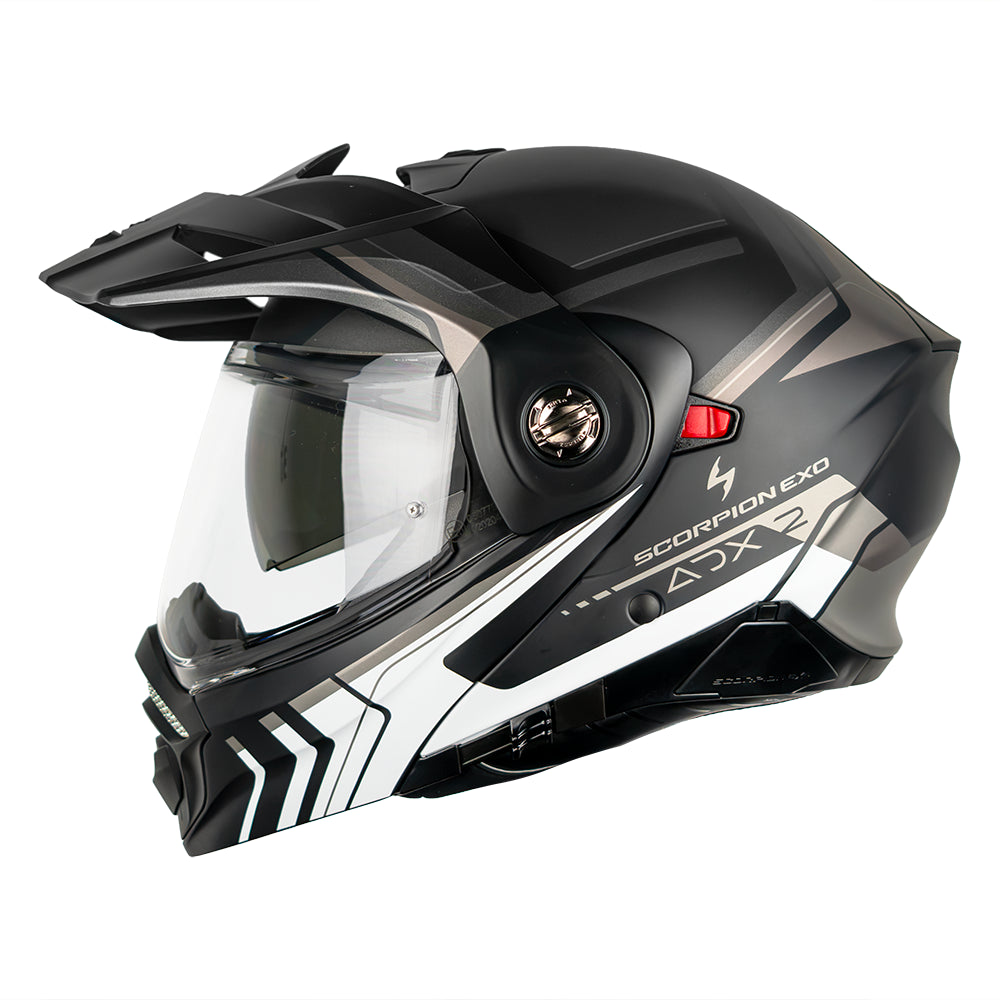 CASCO SCORPION EXO ADX-2 LEWIS MATT BLACK - SILVER SKU: 89-504-159-0#
