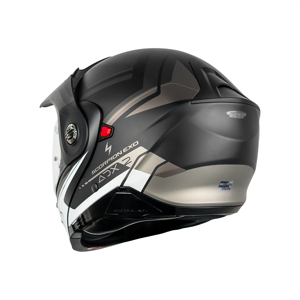 CASCO SCORPION EXO ADX-2 LEWIS MATT BLACK - SILVER SKU: 89-504-159-0#