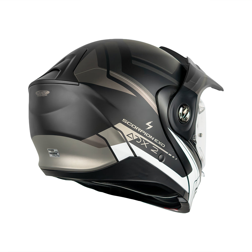 CASCO SCORPION EXO ADX-2 LEWIS MATT BLACK - SILVER SKU: 89-504-159-0#