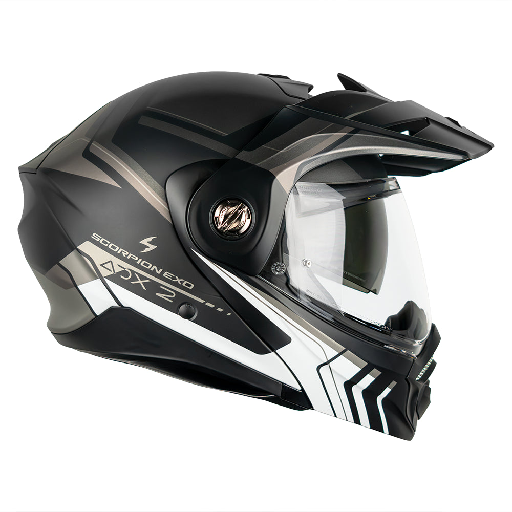 CASCO SCORPION EXO ADX-2 LEWIS MATT BLACK - SILVER SKU: 89-504-159-0#