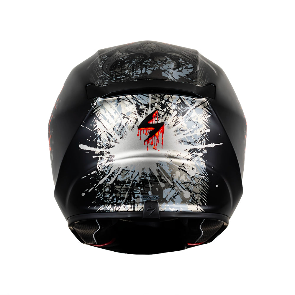 CASCO SCORPION EXO-391 WOLF MATT BLACK - SILVER - RED SKU: 139-516-24-#