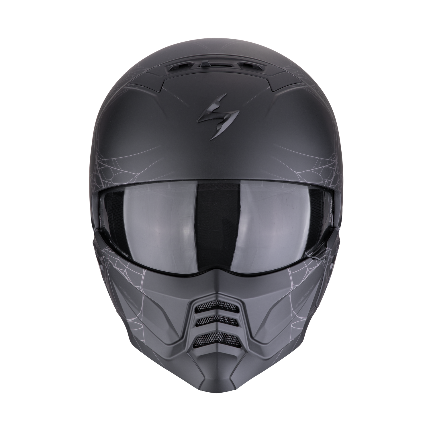 CASCO SCORPION EXO-COMBAT II SPIDER WEB MATT BLACK - SILVER SKU: 182-476-159-0#