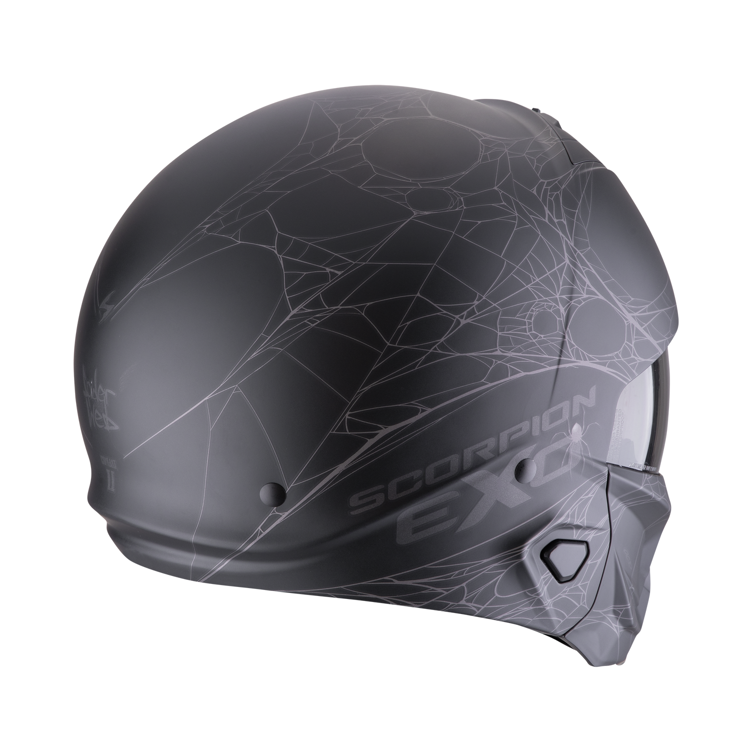 CASCO SCORPION EXO-COMBAT II SPIDER WEB MATT BLACK - SILVER SKU: 182-476-159-0#