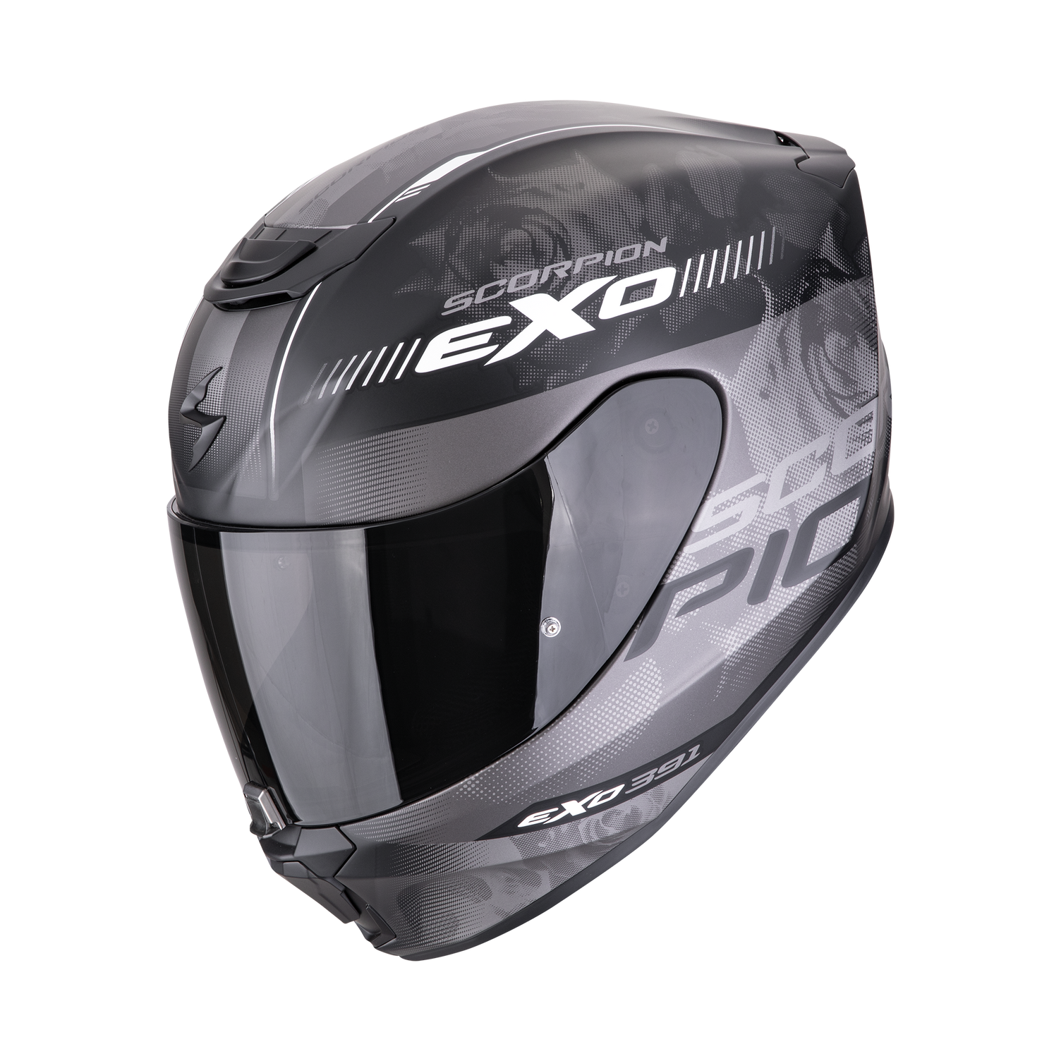 CASCO SCORPION EXO-391 AVA MATT BLACK - SILVER SKU: 139-477-159-0#